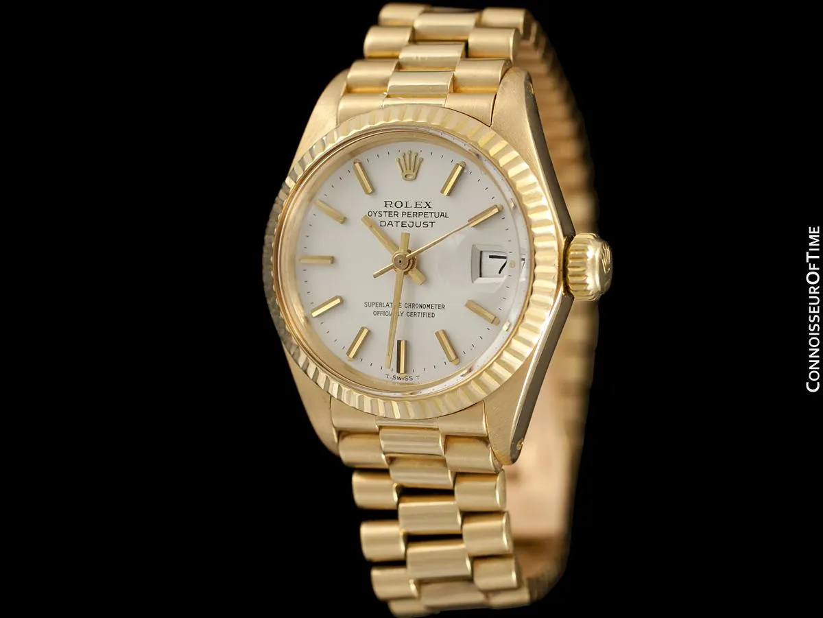 Rolex Ladies President (Datejust) Watch with White Dial - 18K Gold