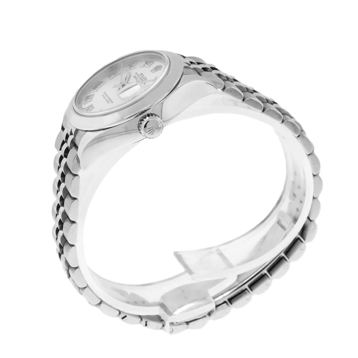 Rolex Lady-Datejust 28mm Stainless Steel Silver Roman Dial & Smooth Bezel 279160