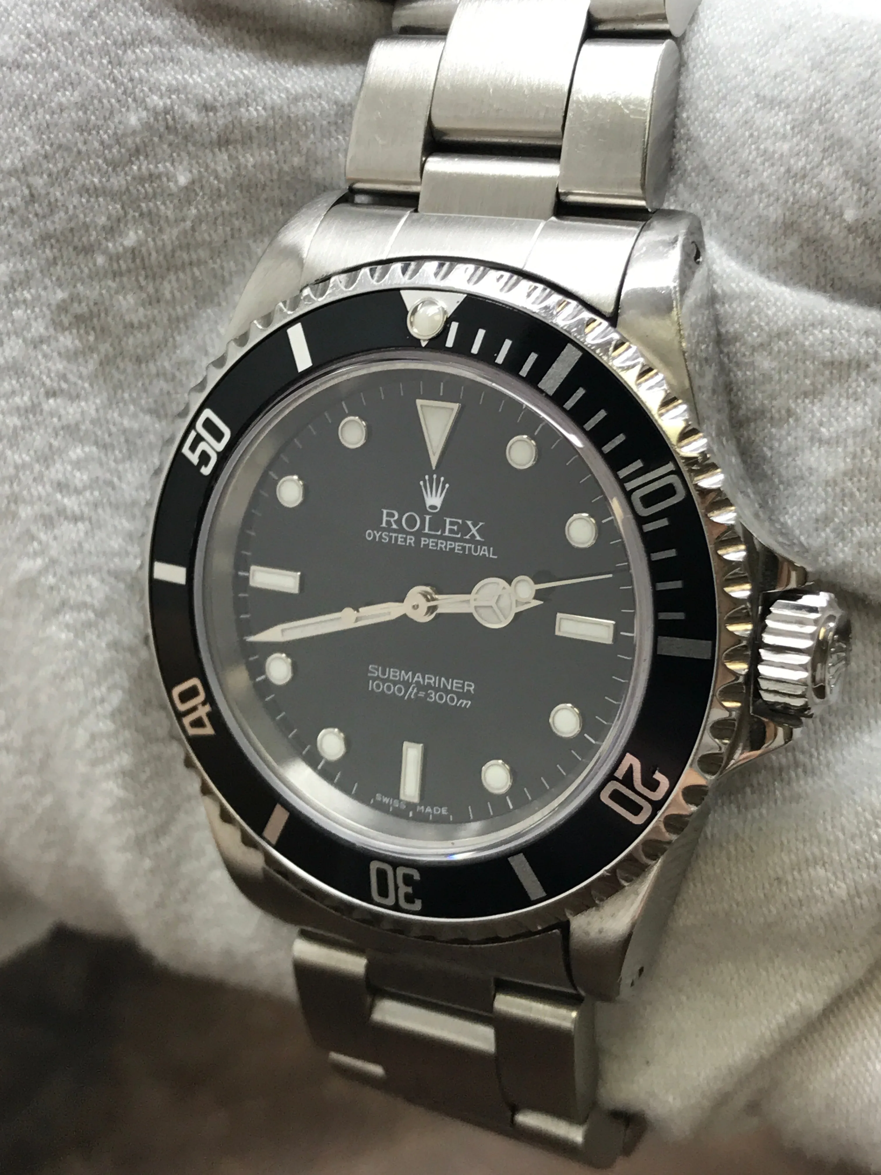 Rolex No Date Submariner 2 Liner 14060 Black Dial Automatic Men's Watch