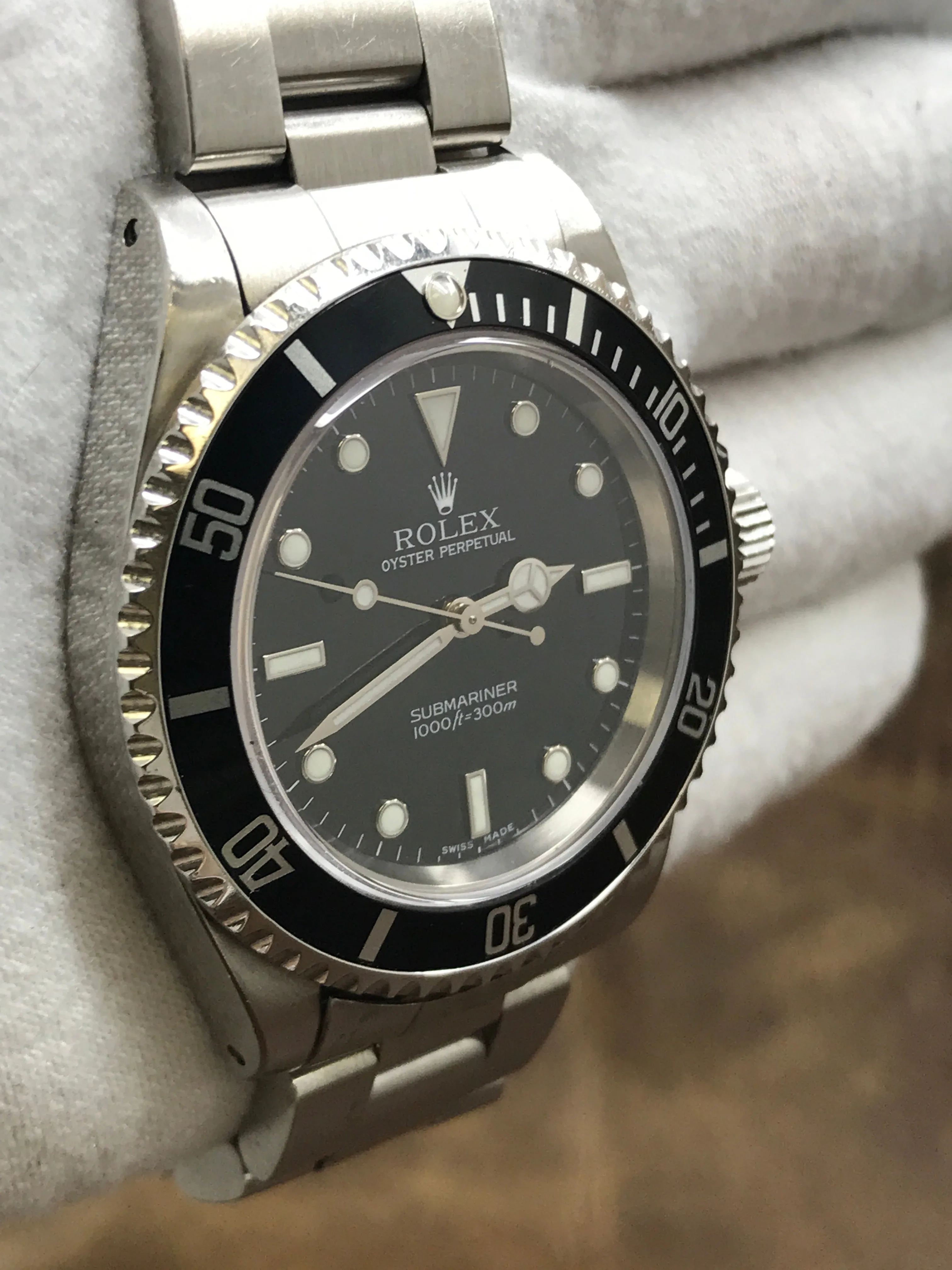 Rolex No Date Submariner 2 Liner 14060 Black Dial Automatic Men's Watch
