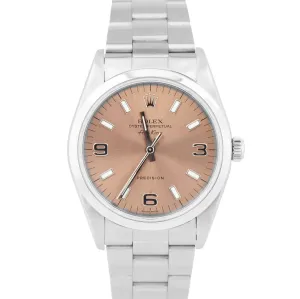 Rolex Oyster Perpetual Air-King 34mm Salmon Stainless Steel Oyster Watch 14000