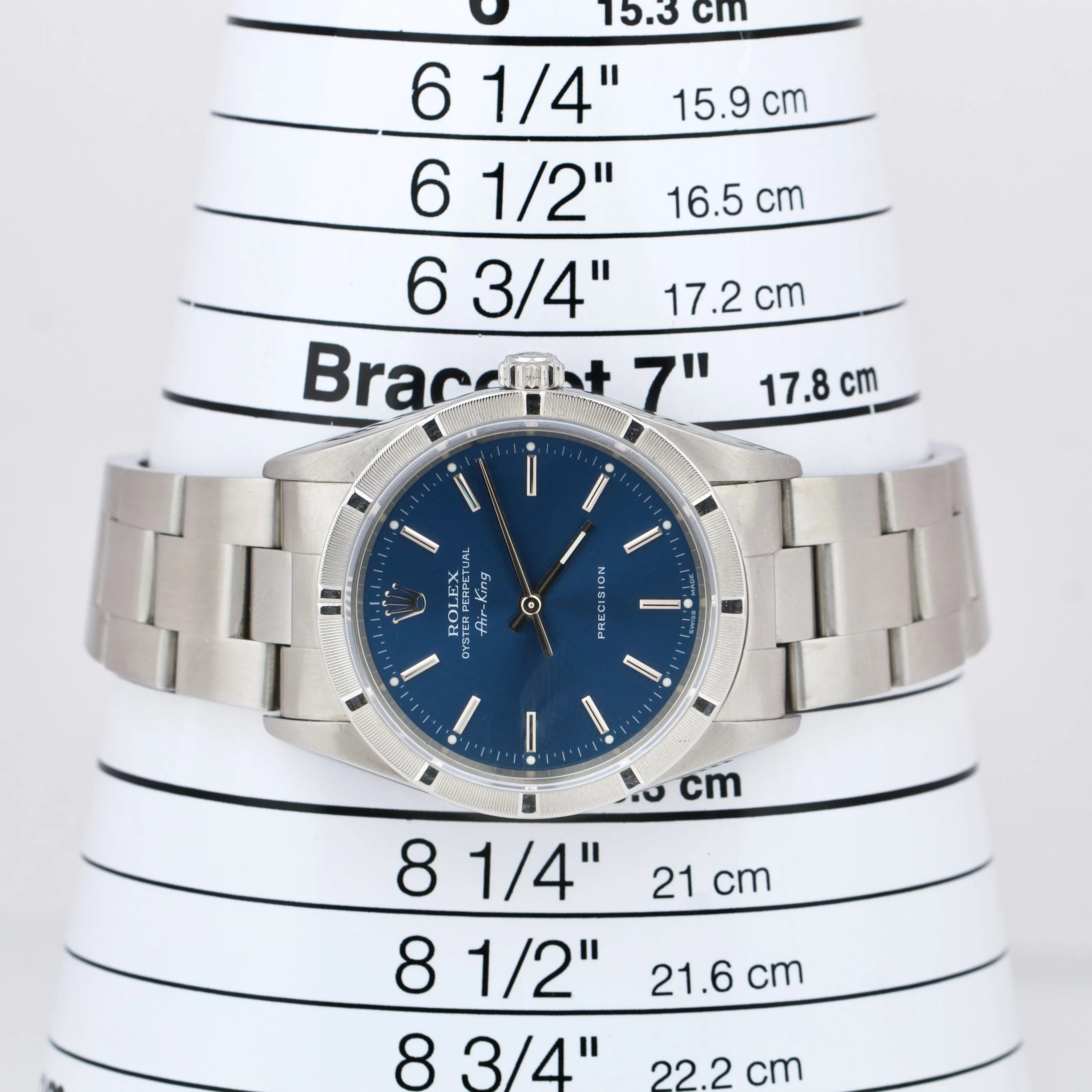 Rolex Oyster Perpetual Air-King Blue 14010M Stainless Steel NO-HOLES 34mm Watch