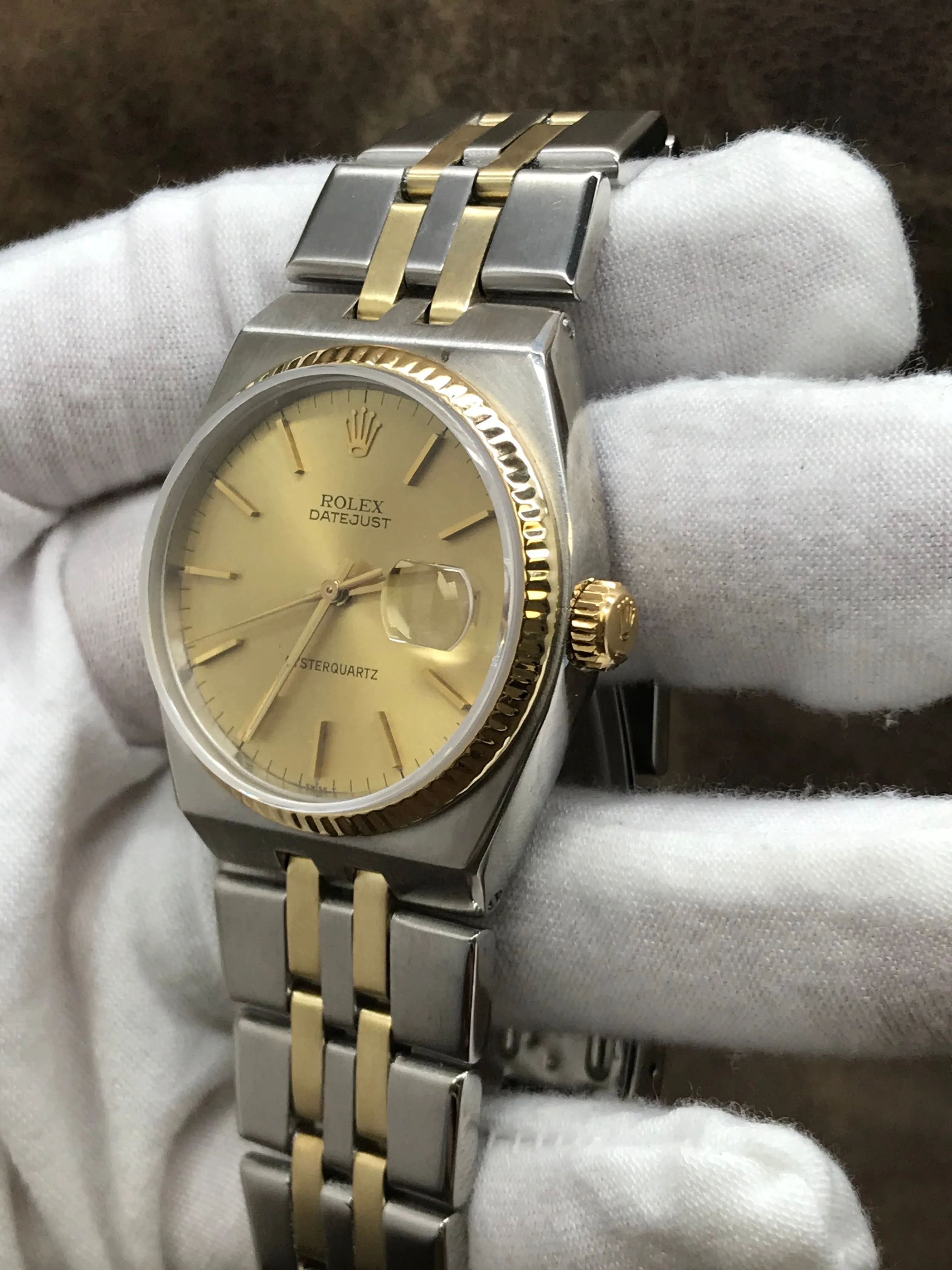 Rolex Oysterquartz 17013 Champagne Dial Quartz Watch