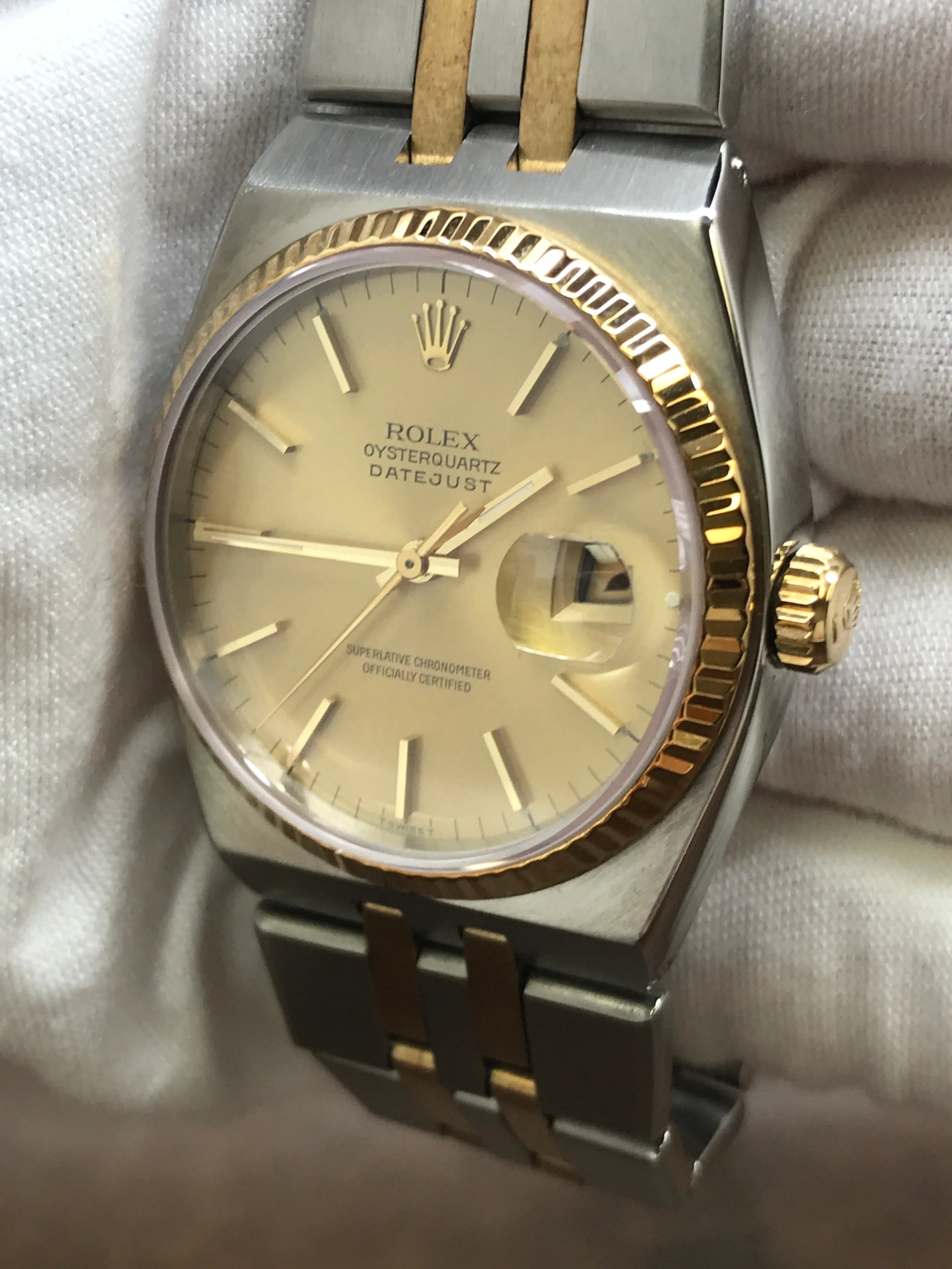 Rolex Oysterquartz 17013 Champagne Dial Quartz Watch