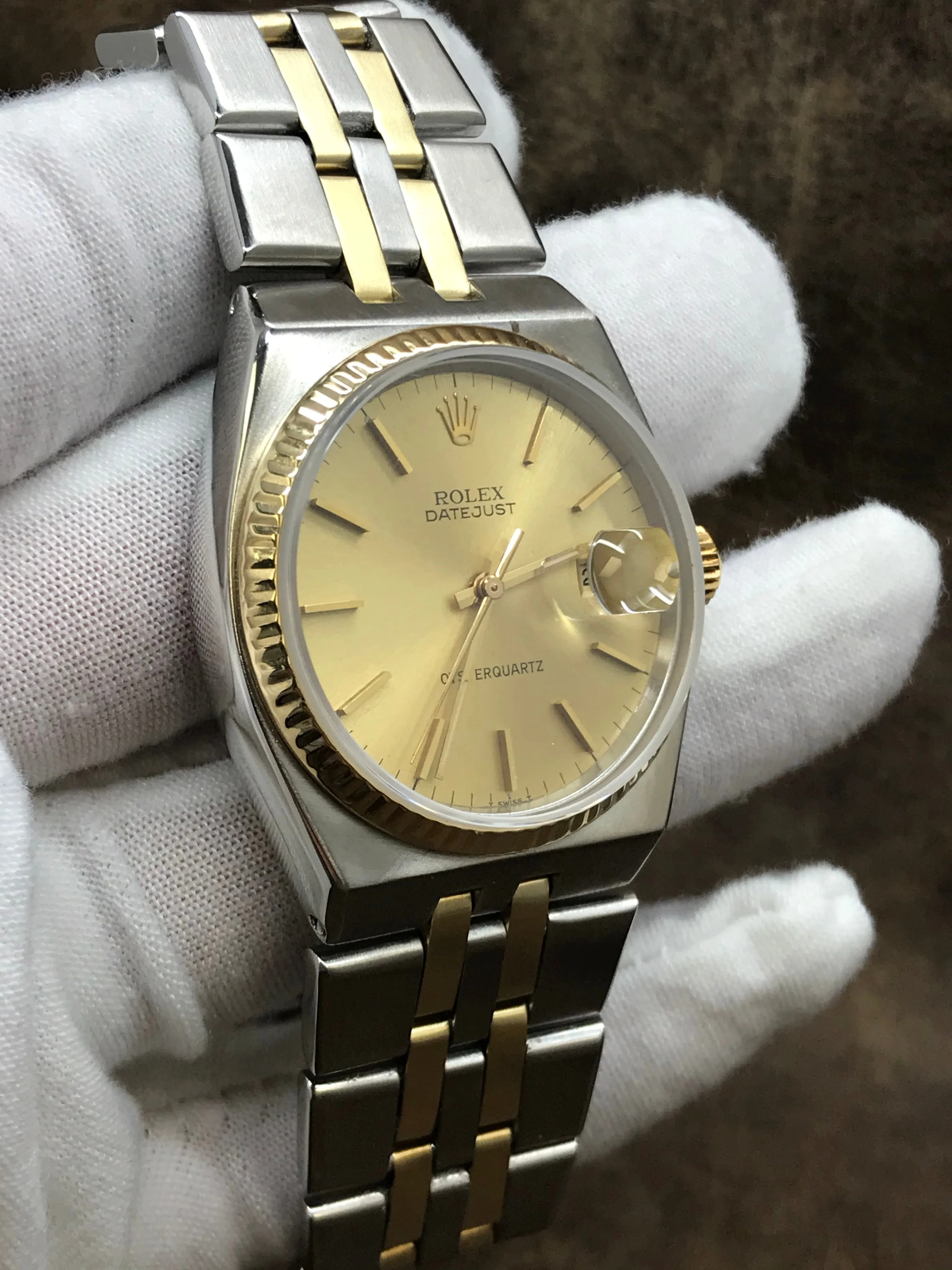Rolex Oysterquartz 17013 Champagne Dial Quartz Watch