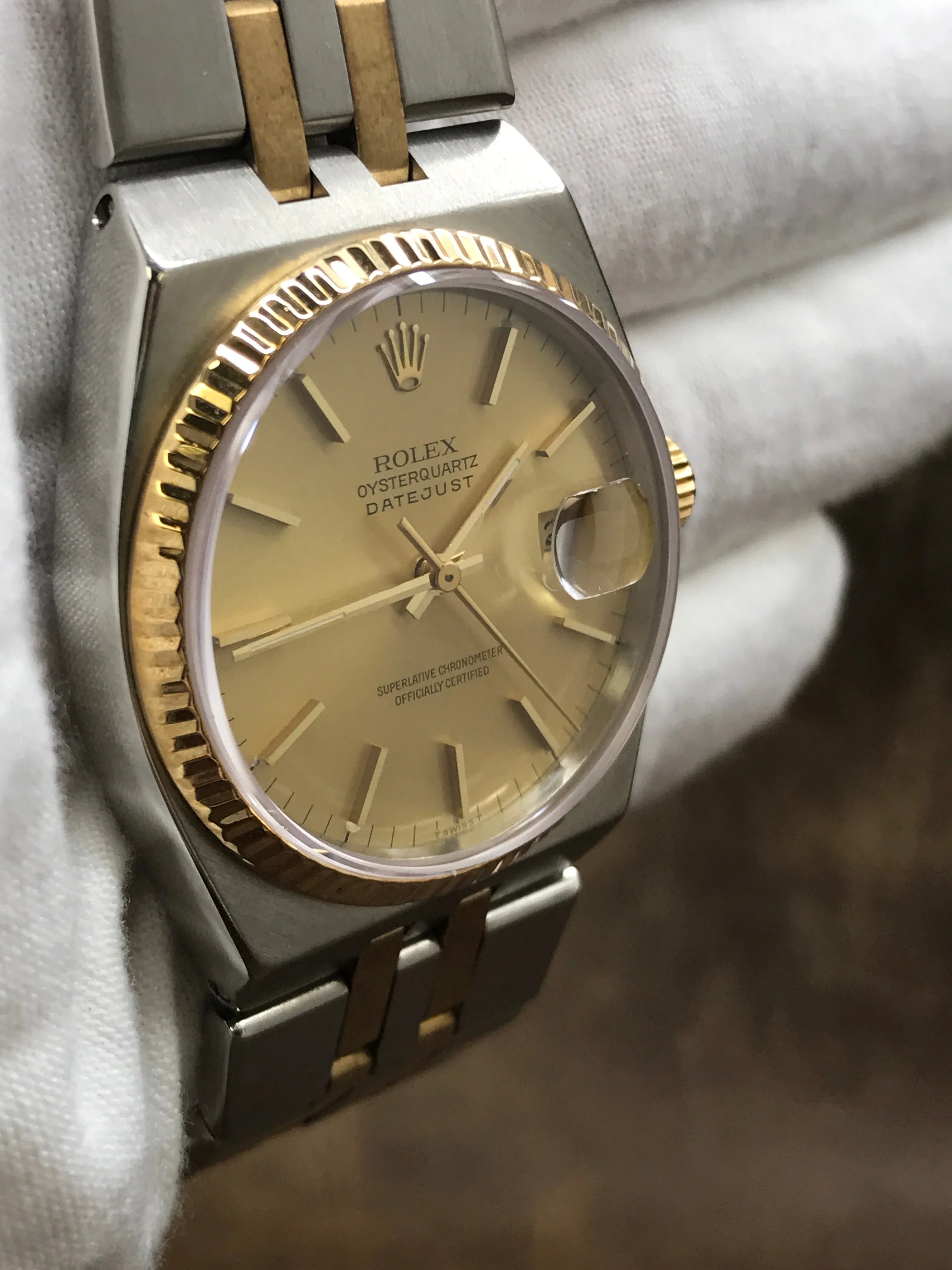 Rolex Oysterquartz 17013 Champagne Dial Quartz Watch