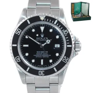 Rolex Sea-Dweller Steel TRITIUM 16600 Black Dial Date 40mm  Watch Box