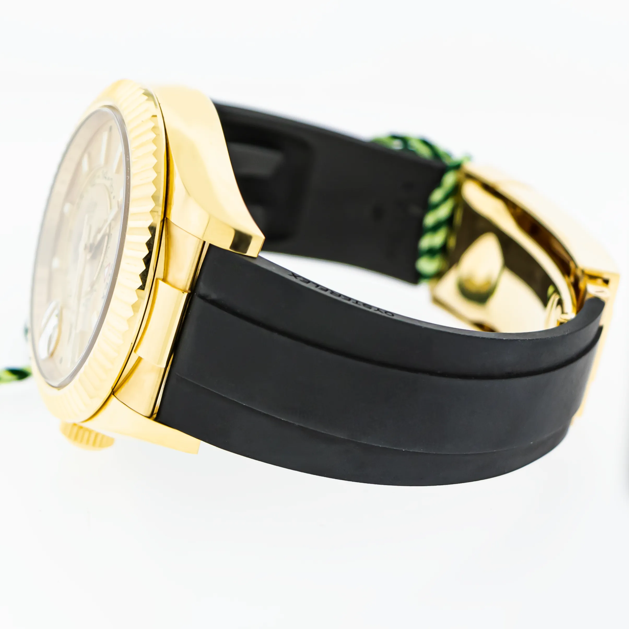 Rolex Sky-Dweller 42mm Yellow Gold Champagne Index Dial & Fluted Bezel 326238
