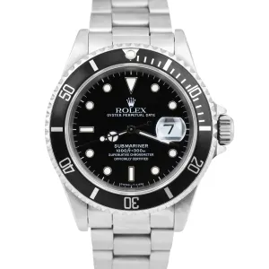 Rolex Submariner Date 40mm Black Stainless Steel Oyster Automatic 16610 Watch