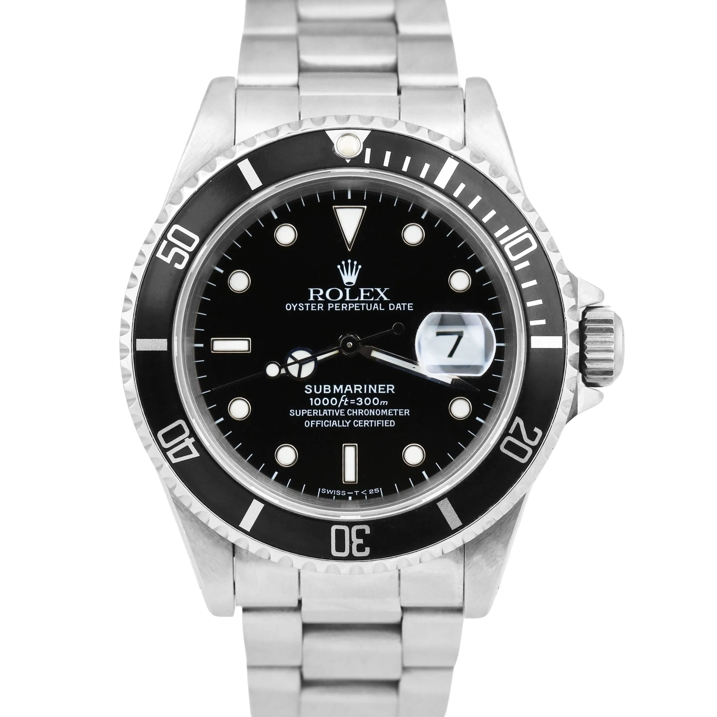 Rolex Submariner Date 40mm Black Stainless Steel Oyster Automatic 16610 Watch