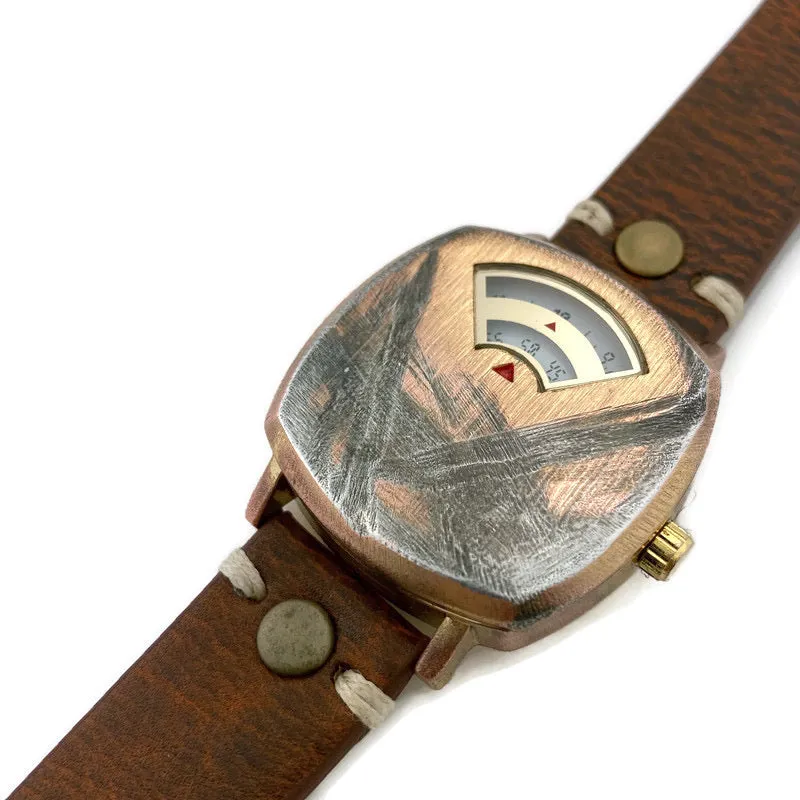 Rotary Numeric Watch With White Dial Leather Band