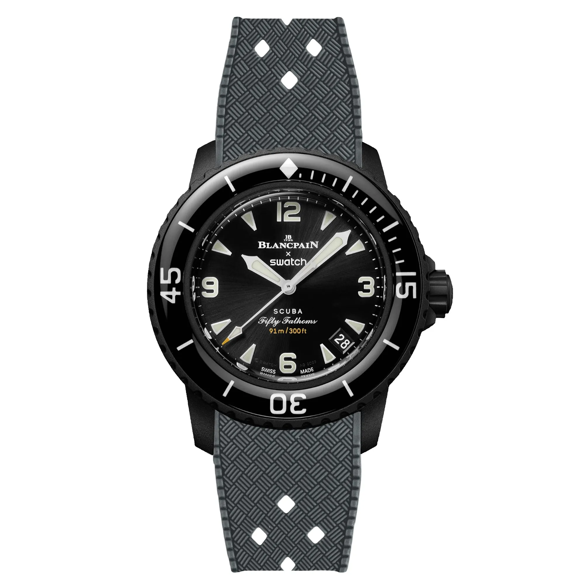 Rubber Strap for Blancpain X Swatch Atlantic Ocean - Dark Grey (2415)