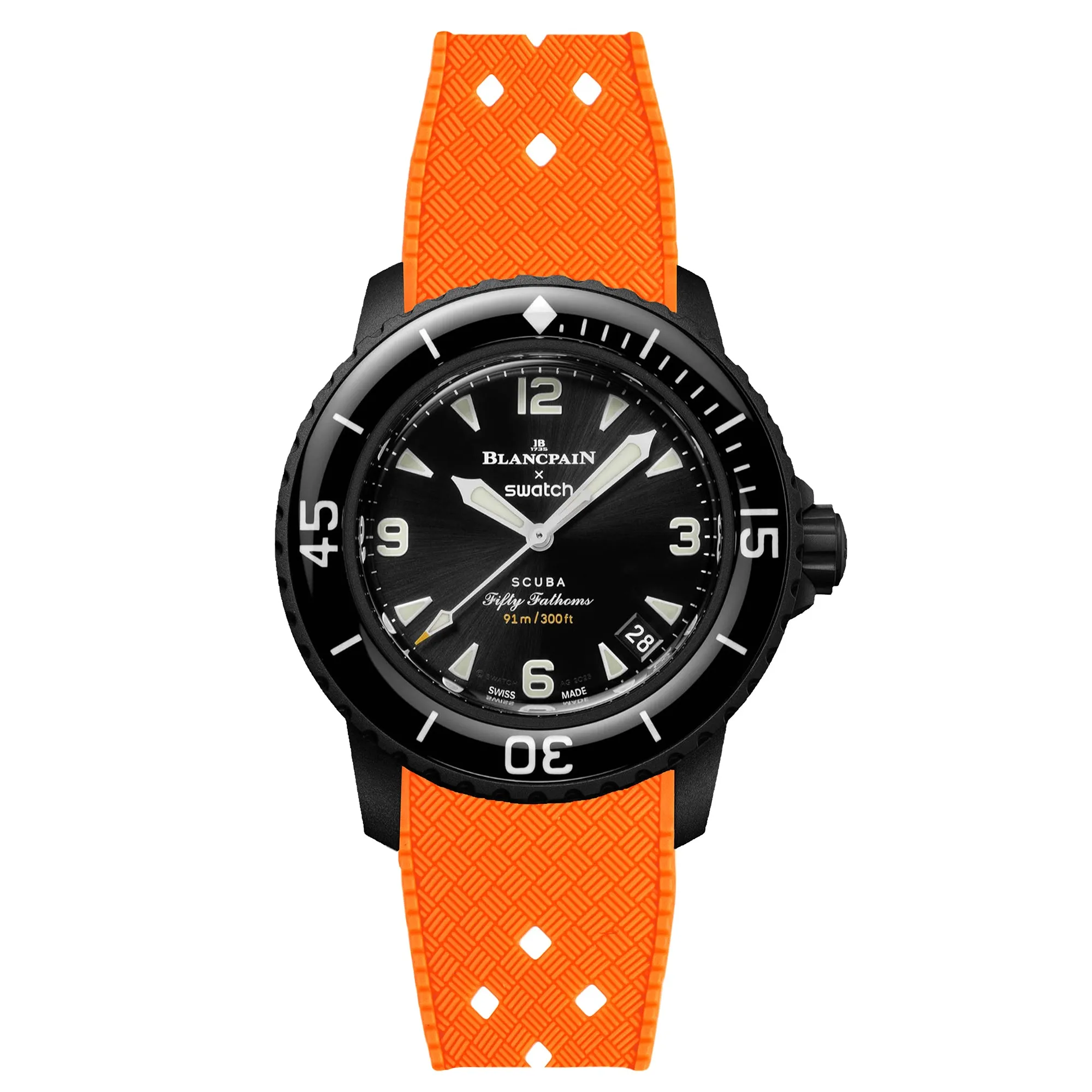 Rubber Strap for Blancpain X Swatch The Ocean Of Storms - Dark Grey (2415)