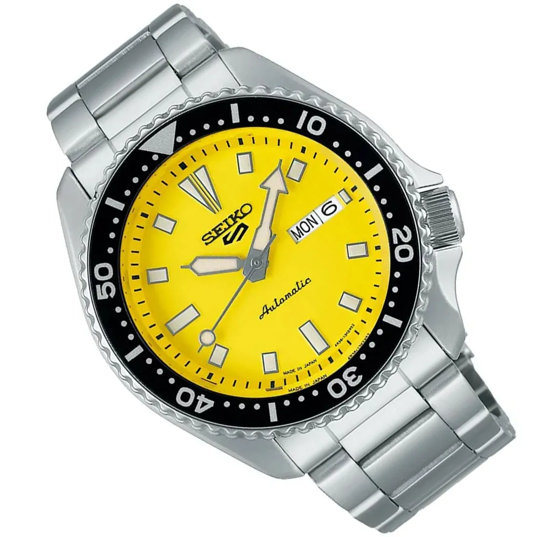 Seiko 5 Sports On Time Move SBSA193 Yellow Dial Limited Edition Mechanical Watch