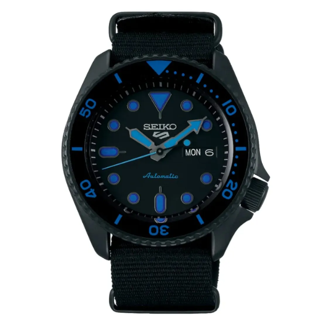 Seiko 5 Sports SRPD81K1 SRPD81 SRPD81K  Black Dial Street Style Nylon Watch