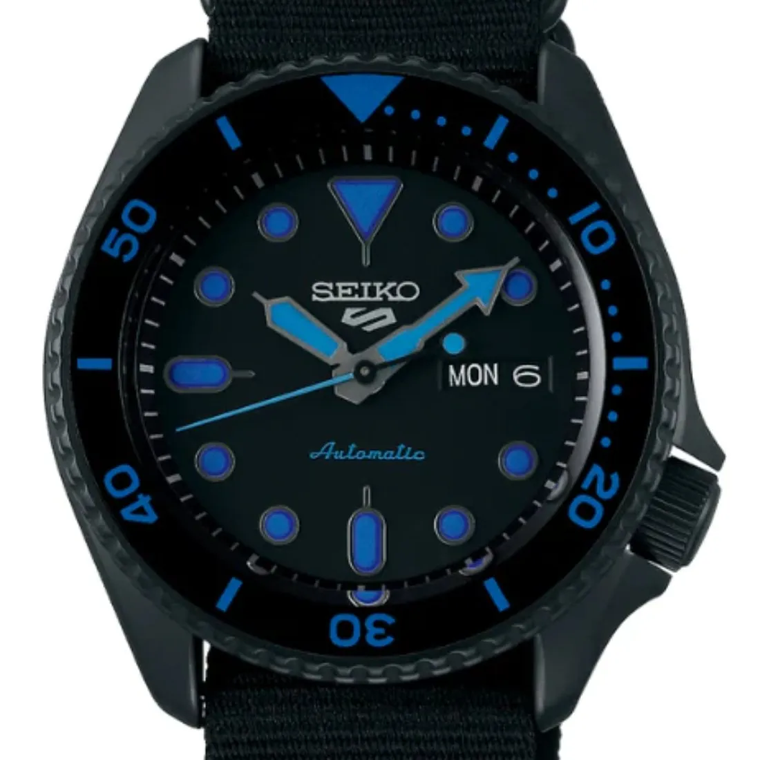 Seiko 5 Sports SRPD81K1 SRPD81 SRPD81K  Black Dial Street Style Nylon Watch