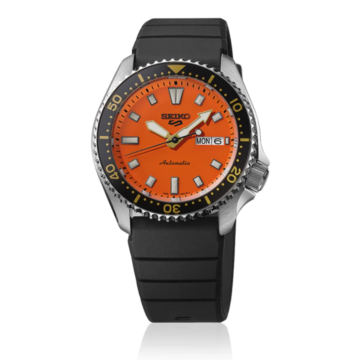 Seiko SRPL89K1: Modern Automatic Sports Watch in Orange
