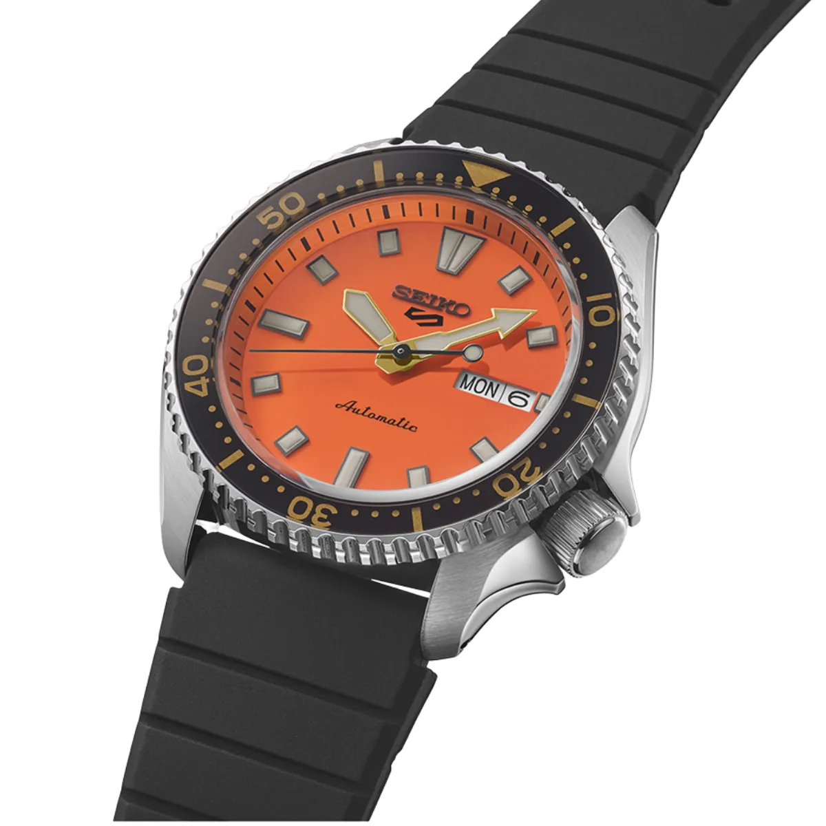 Seiko SRPL89K1: Modern Automatic Sports Watch in Orange