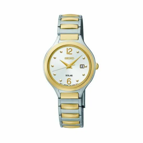 Seiko SUT178 Analog Display Two-Tone Solar Women's Watch