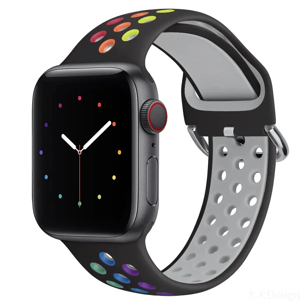 Silicone Sports Band with Buckle for Apple Watch