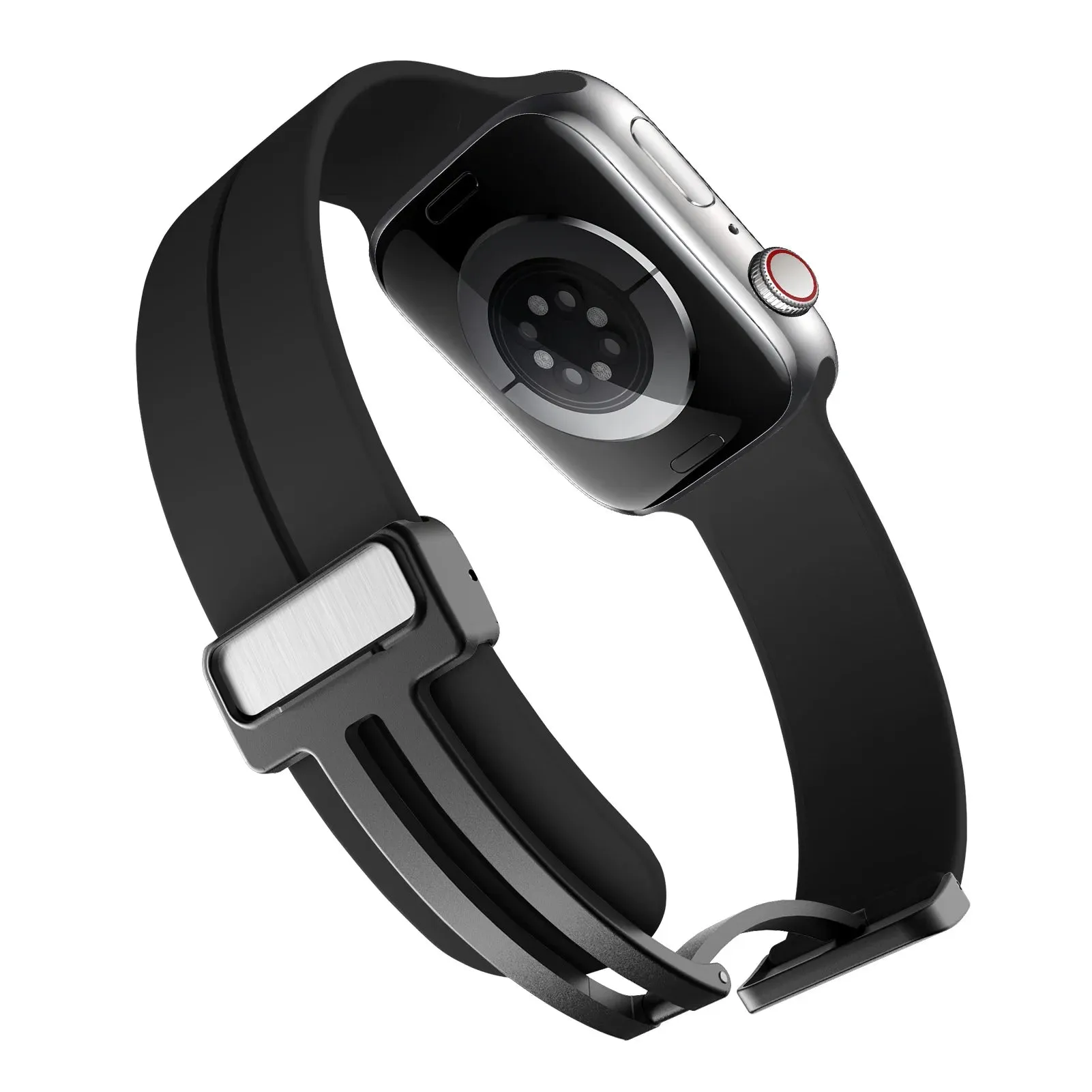 Silicone Sports Band with Magnetic Folding Clasp for Apple Watch