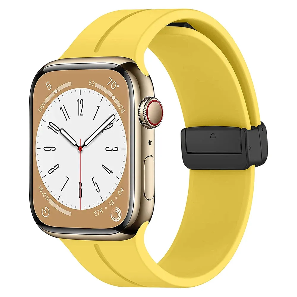 Silicone Sports Band with Magnetic Folding Clasp for Apple Watch