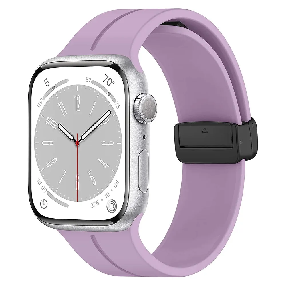 Silicone Sports Band with Magnetic Folding Clasp for Apple Watch