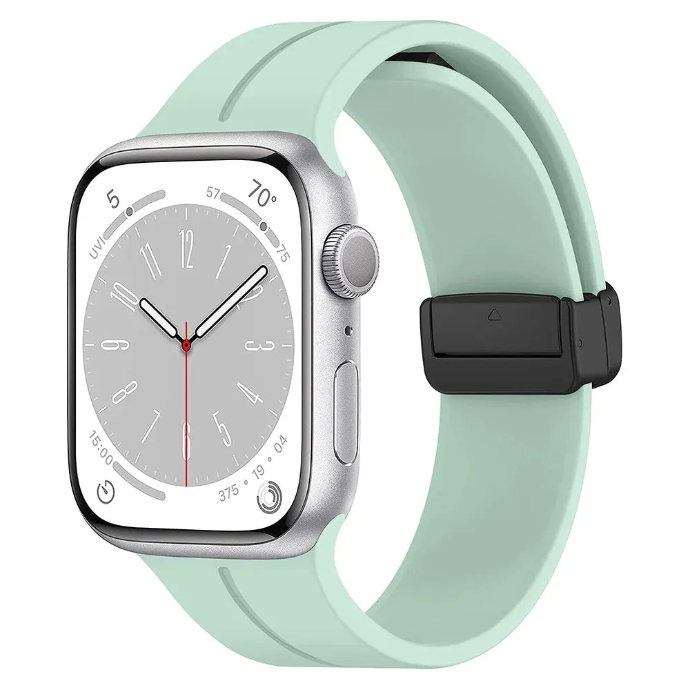 Silicone Sports Band with Magnetic Folding Clasp for Apple Watch