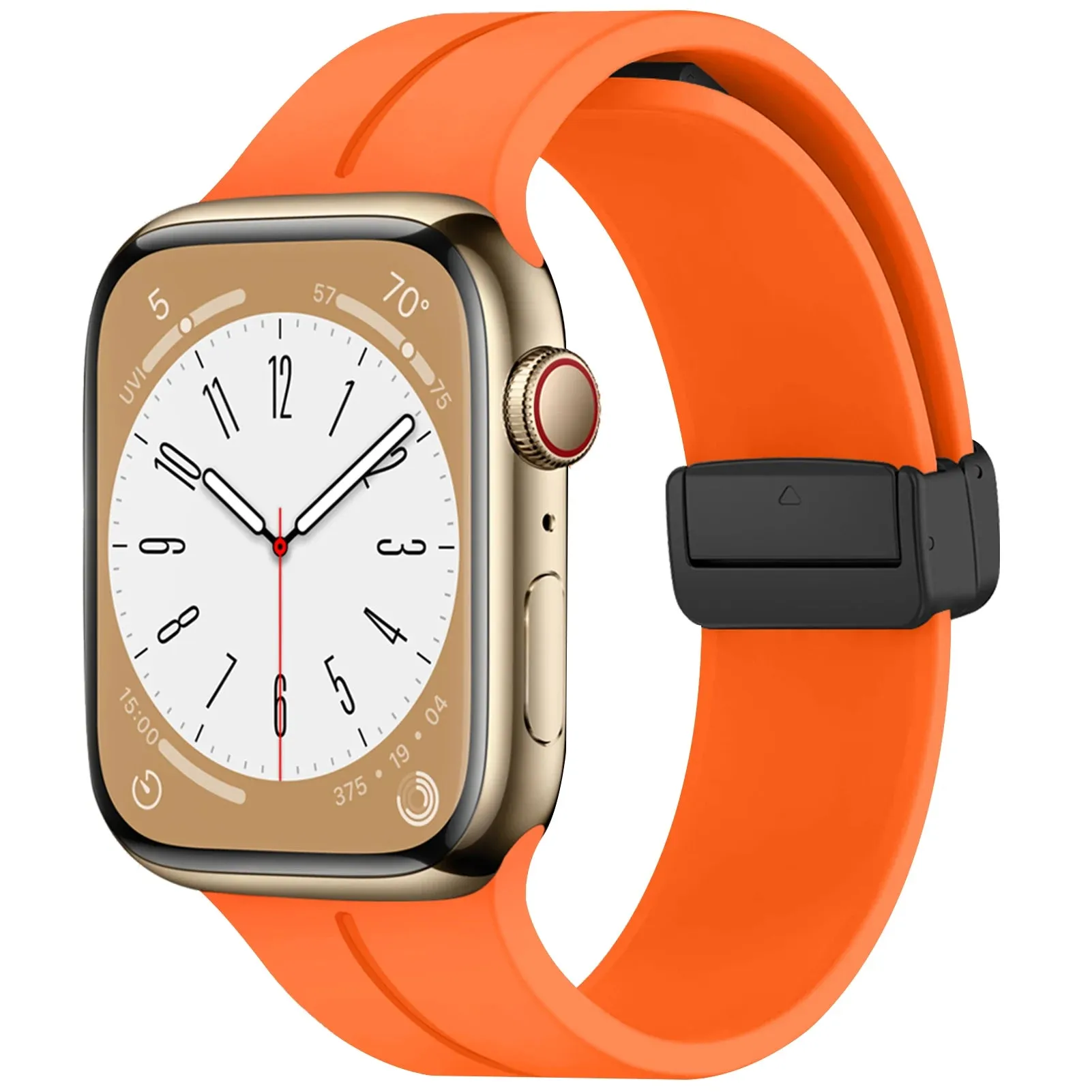 Silicone Sports Band with Magnetic Folding Clasp for Apple Watch