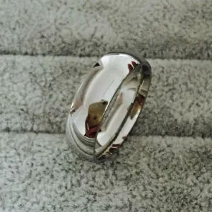 Silver Color Stainless Steel Men's 2016 Fashion Man Ring Cool Man's High Polished Man's Wedding Ring 6mm Free shipping