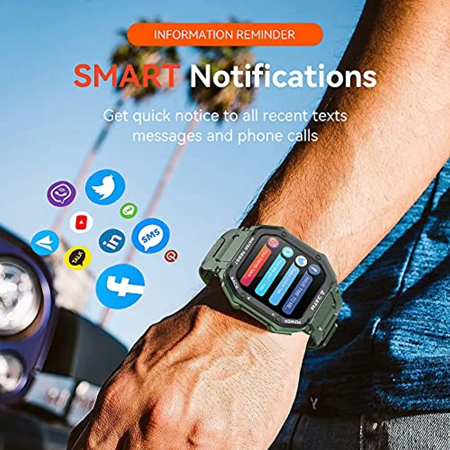 Smart Watches for Men Women, Activing Fitness Tracker with Heart Rate Blood Oxygen Monitoring 3ATM Waterproof 1.69 inch Full Touch Screen Smart Watch Compatible for iOS Android(Green)