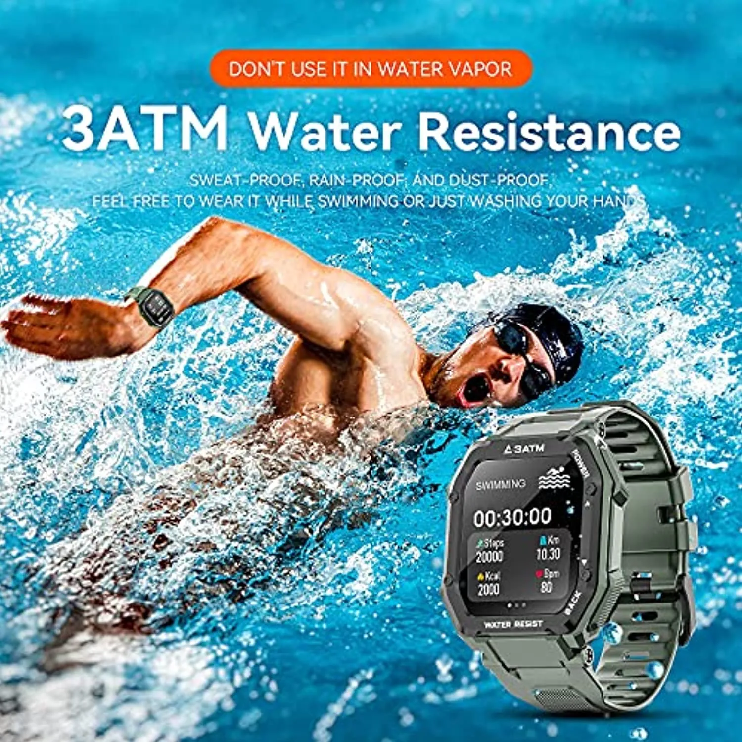 Smart Watches for Men Women, Activing Fitness Tracker with Heart Rate Blood Oxygen Monitoring 3ATM Waterproof 1.69 inch Full Touch Screen Smart Watch Compatible for iOS Android(Green)
