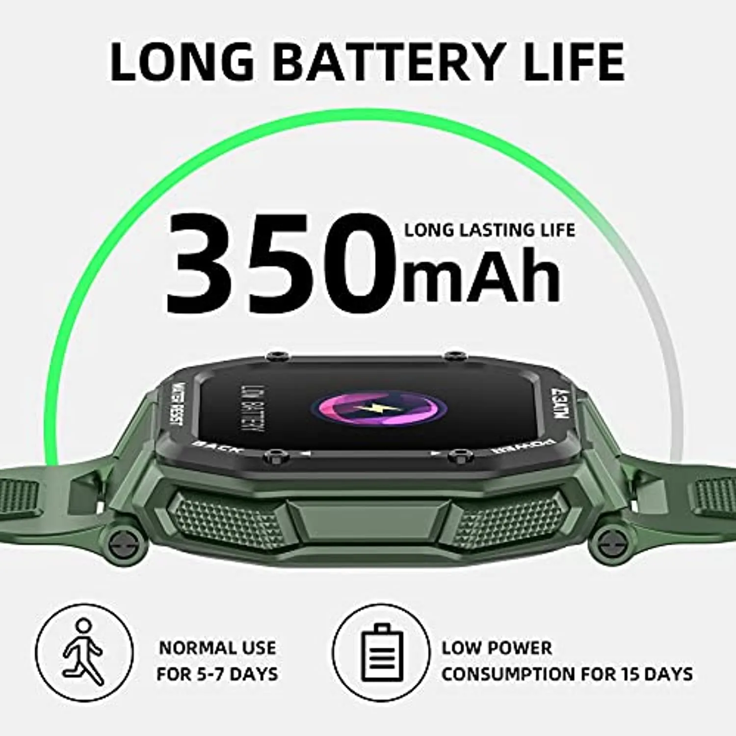 Smart Watches for Men Women, Activing Fitness Tracker with Heart Rate Blood Oxygen Monitoring 3ATM Waterproof 1.69 inch Full Touch Screen Smart Watch Compatible for iOS Android(Green)