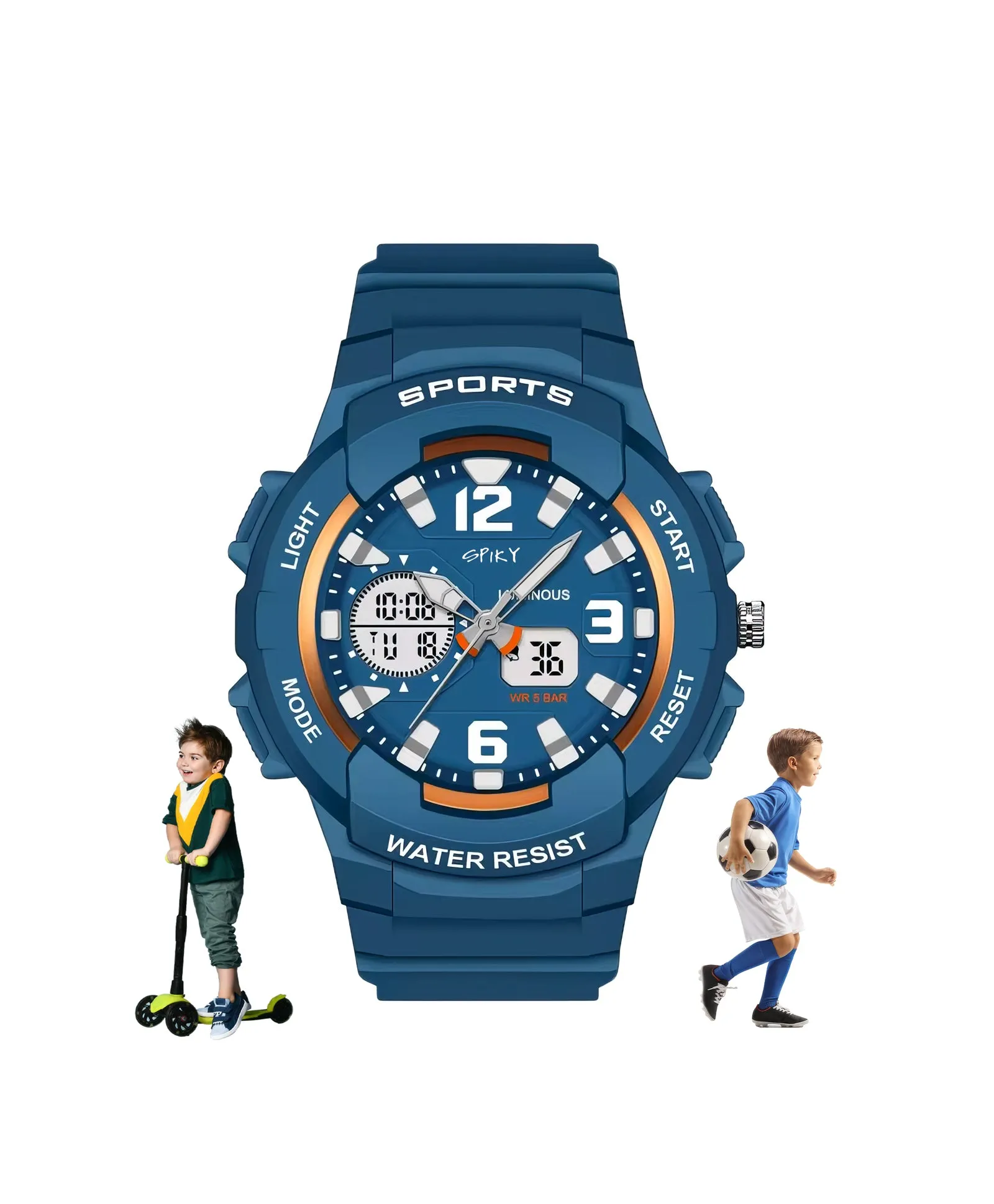 Spiky Eva6 Analog & Digital Sporty Watch - Black