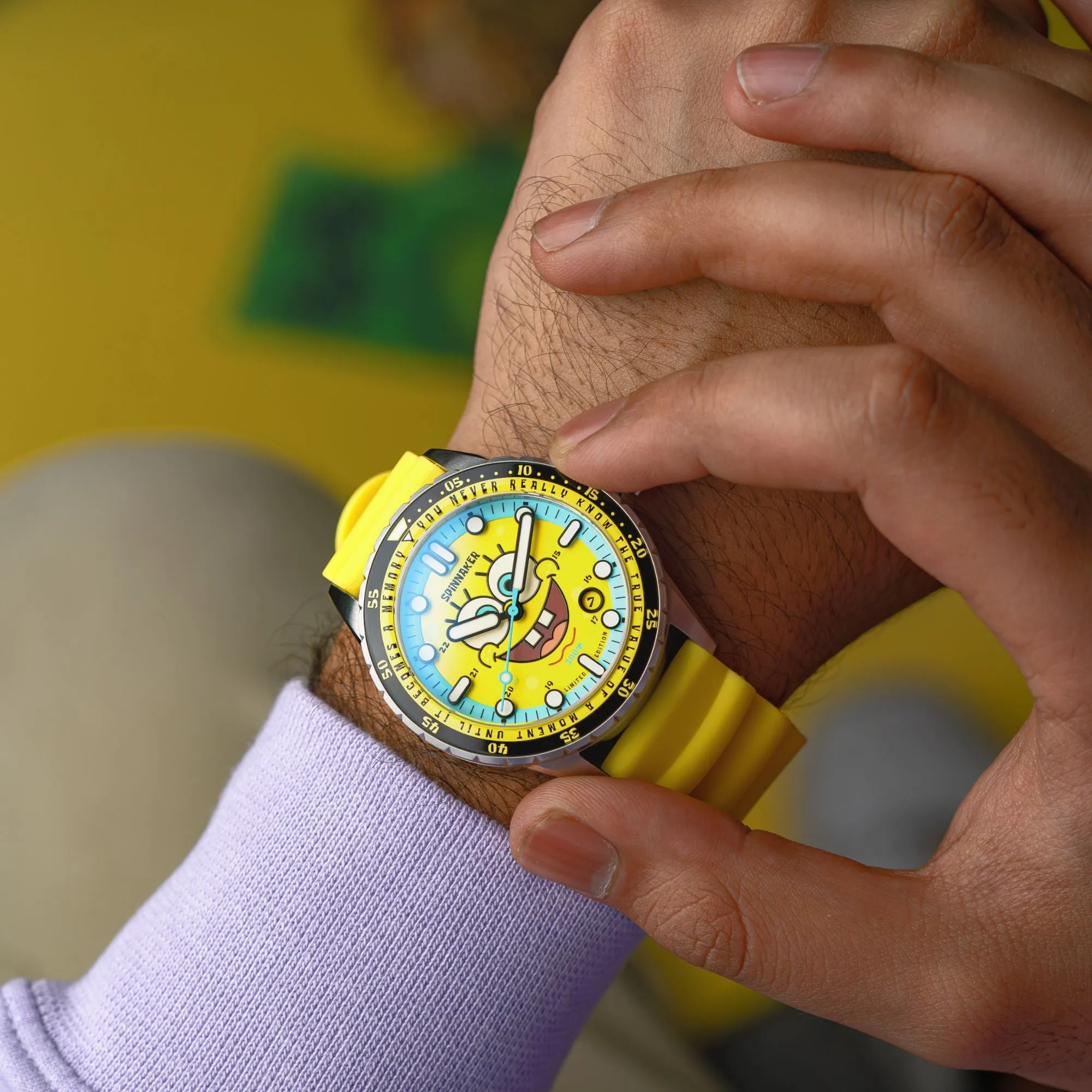 Spinnaker SpongeBob Yellow Hass Automatic Spongebob Squarepants 25th Limited Edition SP-5138-11