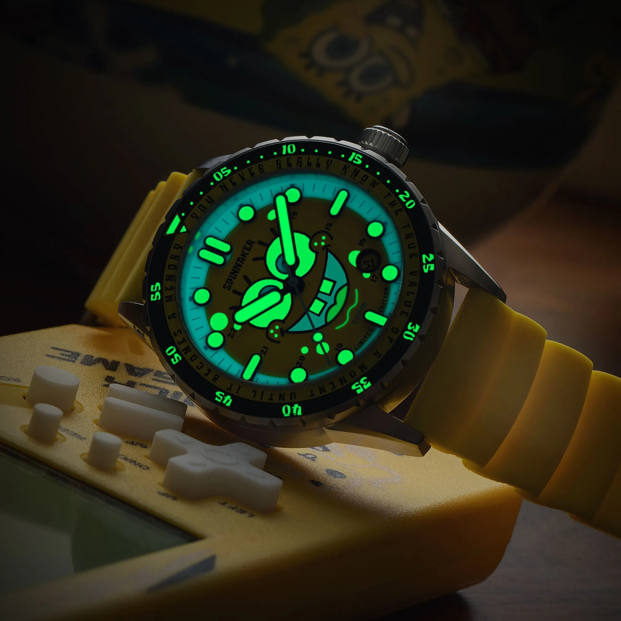 Spinnaker SpongeBob Yellow Hass Automatic Spongebob Squarepants 25th Limited Edition SP-5138-11