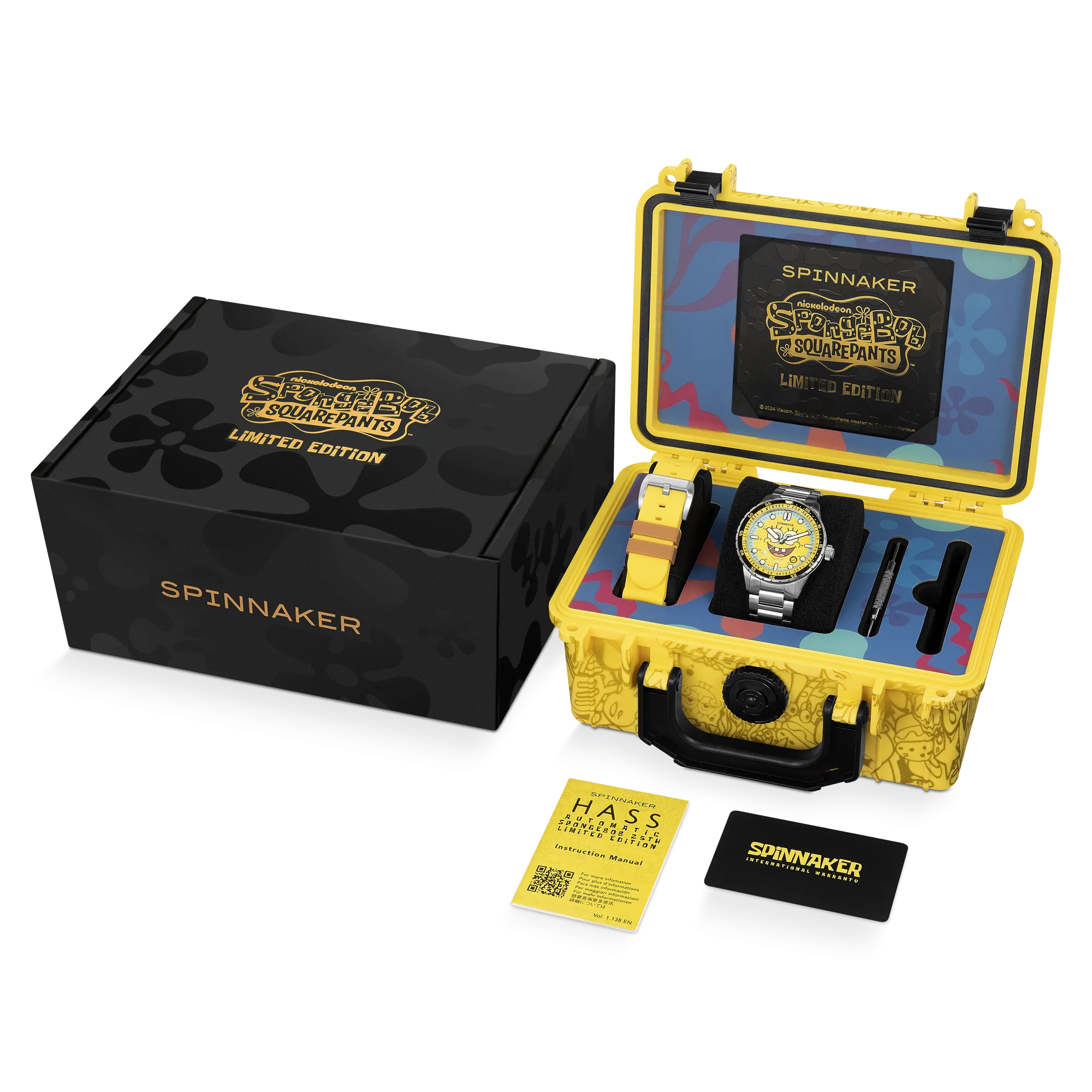 Spinnaker SpongeBob Yellow Hass Automatic Spongebob Squarepants 25th Limited Edition SP-5138-11