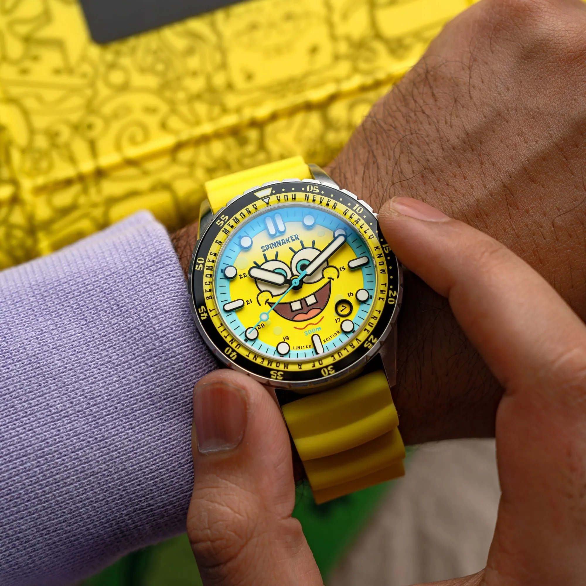 Spinnaker SpongeBob Yellow Hass Automatic Spongebob Squarepants 25th Limited Edition SP-5138-11
