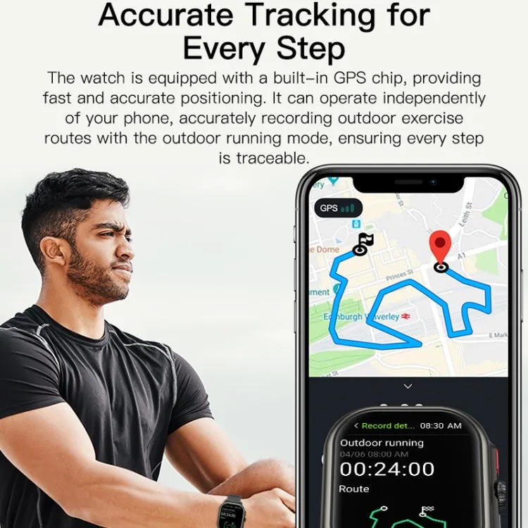 Sports Smart Watch 2.06 Inch Ultra HD AMOLED Screen Bluetooth Talking Watch(Black)