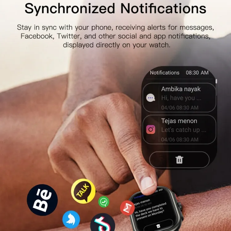 Sports Smart Watch 2.06 Inch Ultra HD AMOLED Screen Bluetooth Talking Watch(Black)