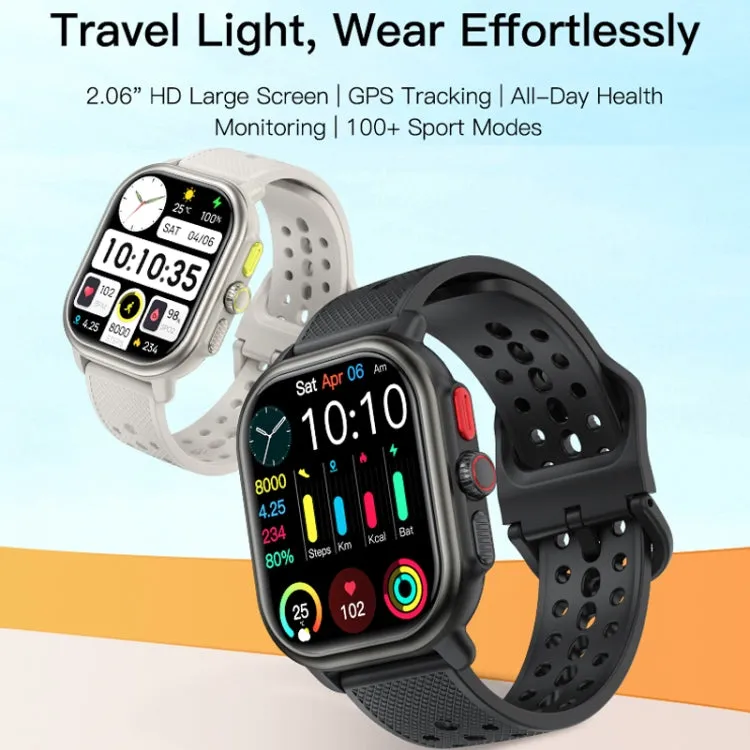 Sports Smart Watch 2.06 Inch Ultra HD AMOLED Screen Bluetooth Talking Watch(Black)