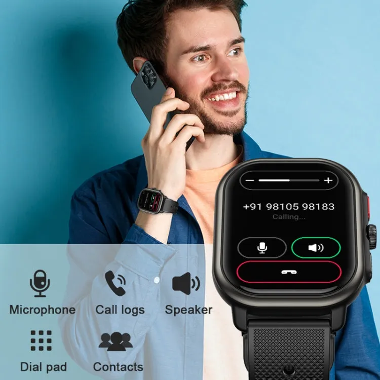 Sports Smart Watch 2.06 Inch Ultra HD AMOLED Screen Bluetooth Talking Watch(Black)