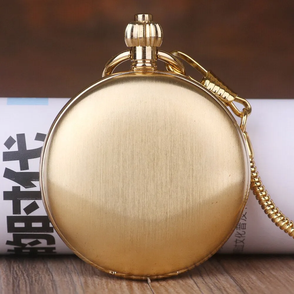 Steampunk Pocket Watch - Chain Mechanical Pocket Watch Antique Vintage Roman Clock
