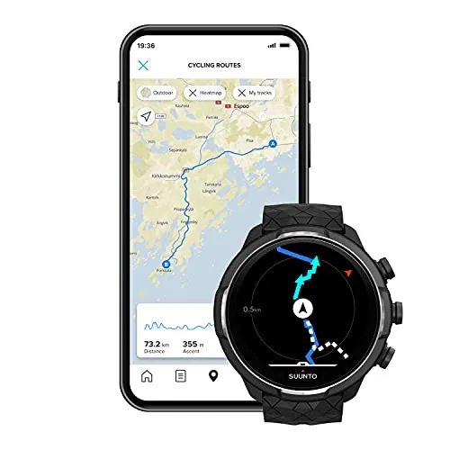 Suunto New 9 Baro Titanium Black Durable GPS Sports Watch, Long and Intelligent Battery Life