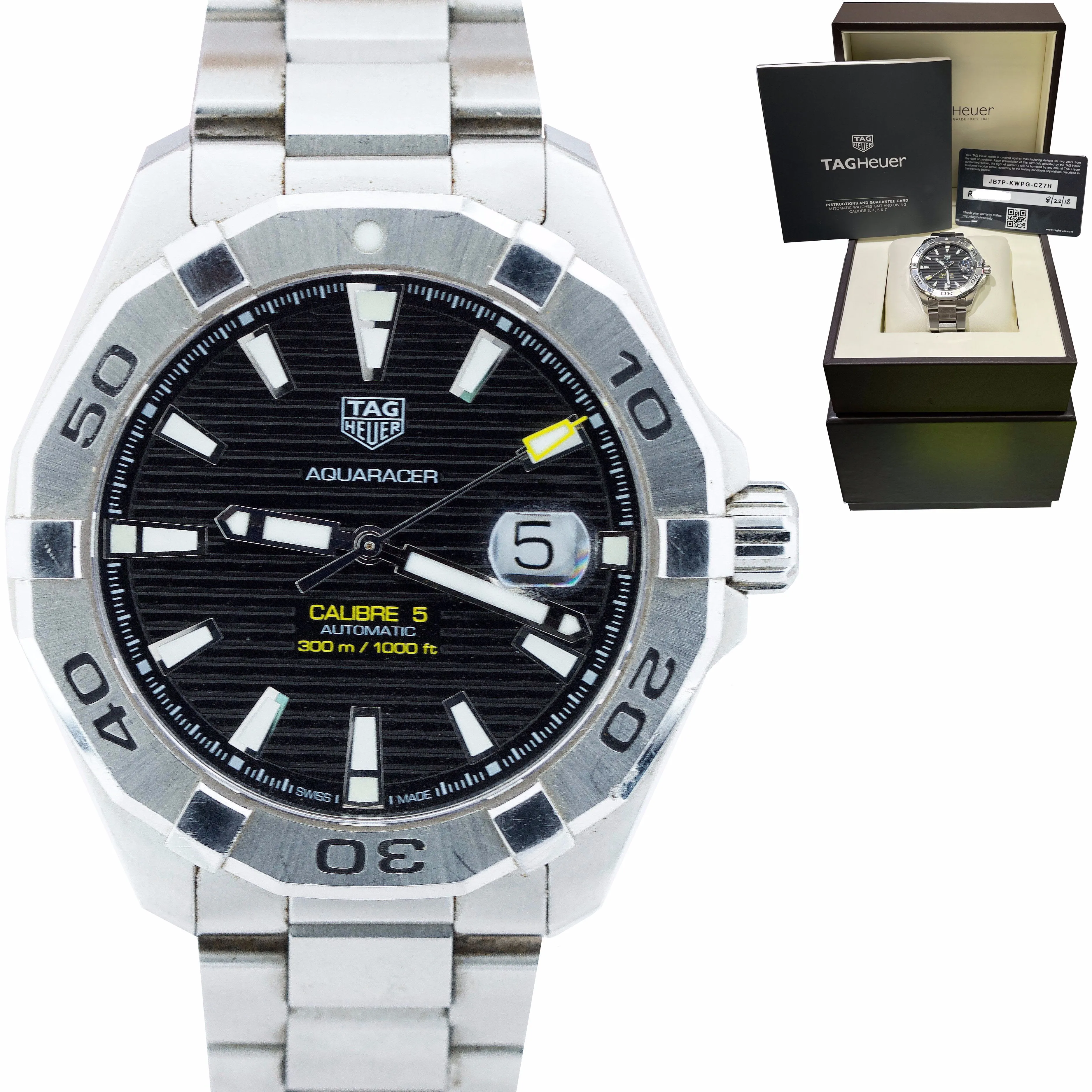 TAG Heuer Aquaracer Automatic 43mm Watch WAY2010.BA0927 BOX PAPERS