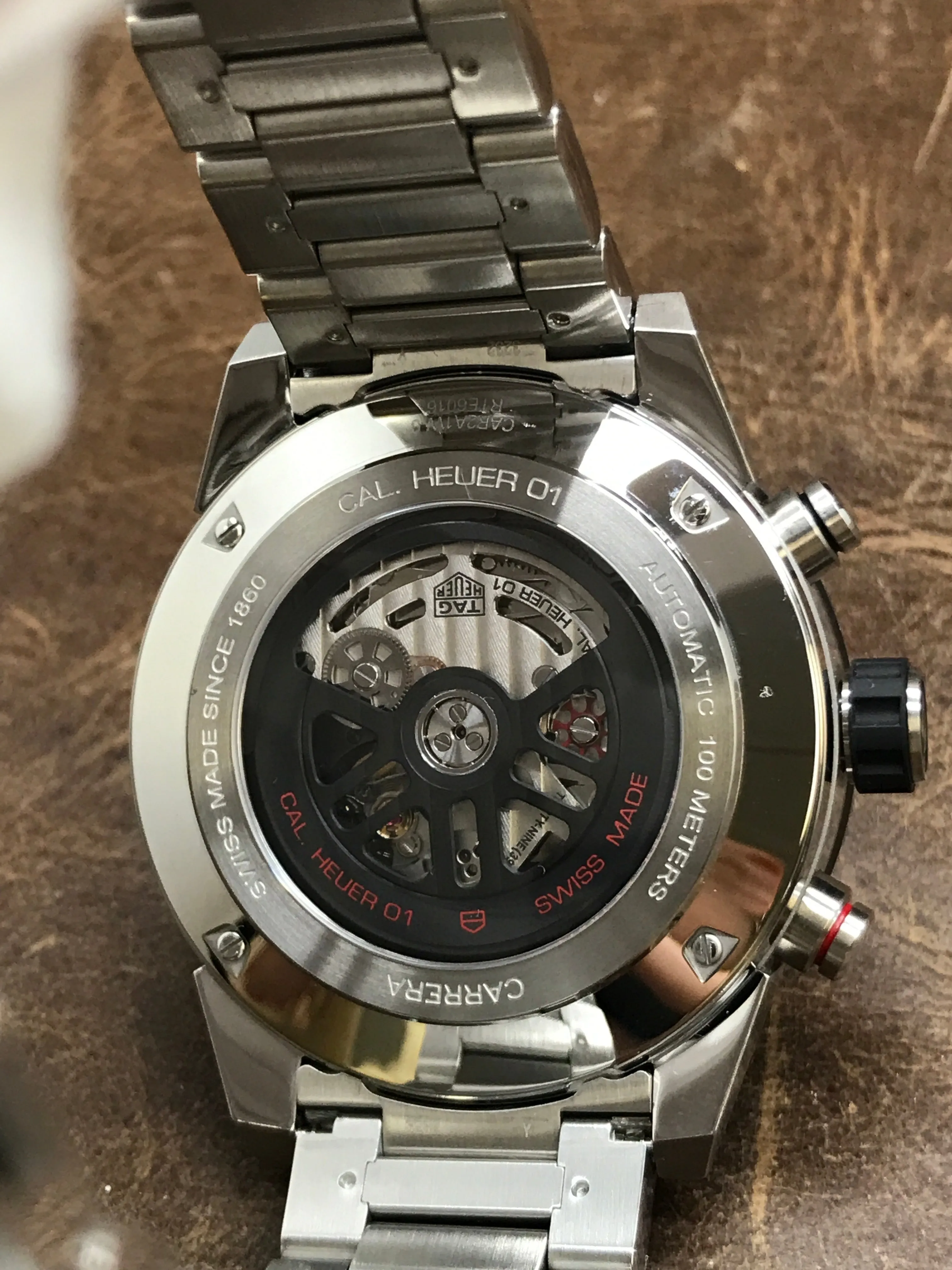 TAG Heuer Carrera Chronograph Calibre HEUER01 CAR2A1W.BA0703 Black Skeleton Dial Automatic Men's Watch