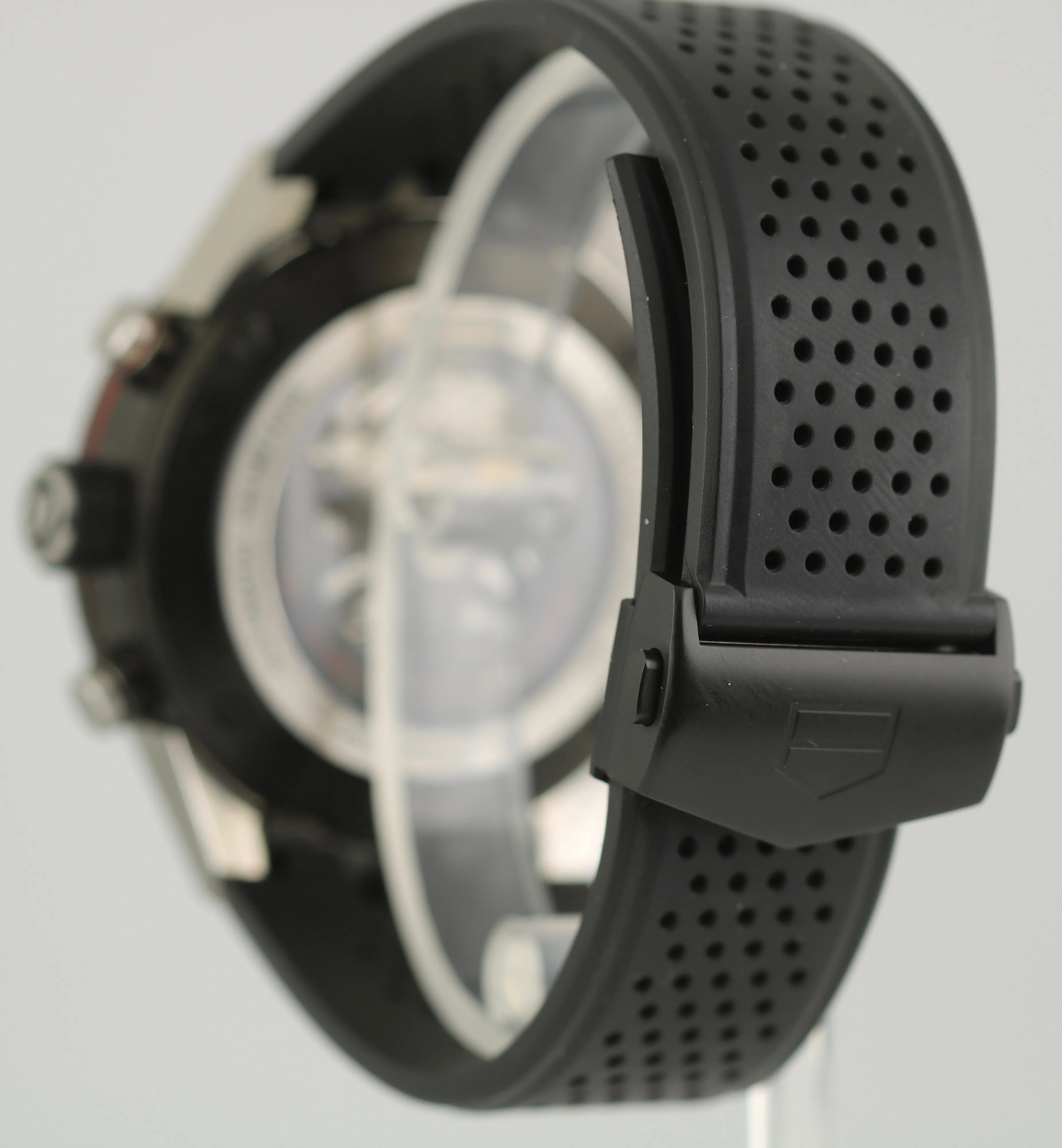 TAG Heuer Chronograph Carrera 01 Calibre Black Rubber Watch 45mm CAR2A1Z