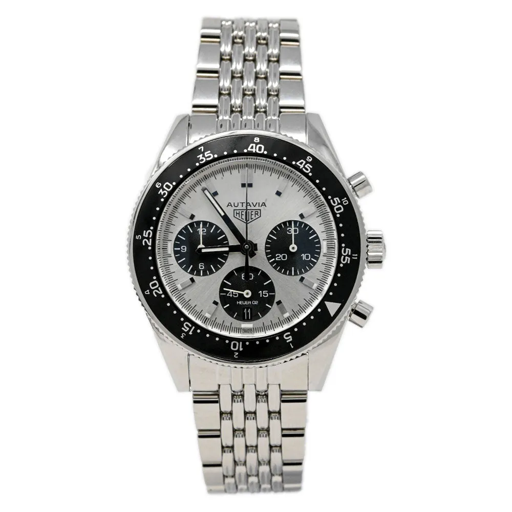Tag Heuer Men's Autavia Stainless Steel 42mm Silver Chronograph Dial Watch Reference #: CBE2111.BA0687