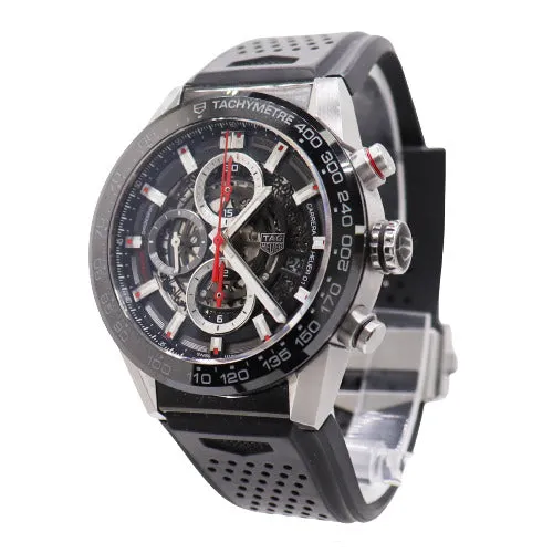 Tag Heuer Men's Carrera Calibre Heuer 01 Stainless Steel 43mm Skeleton Chronograph Dial Watch Ref# CAR201V.FT6046