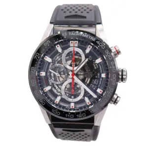 Tag Heuer Men's Carrera Calibre Heuer 01 Stainless Steel 43mm Skeleton Chronograph Dial Watch Ref# CAR201V.FT6046